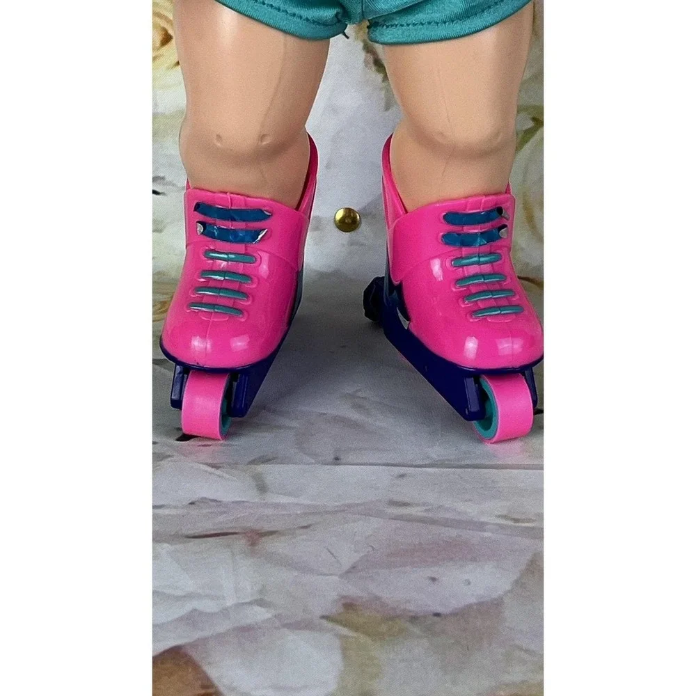 California Roller Baby Rollerblade Doll Skates Helmet Earrings 1996 Tyco Vtg